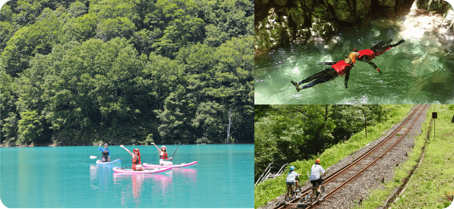 アクティビティを楽しむ清流と緑の中で、楽しさが満ちる冒険の夏！