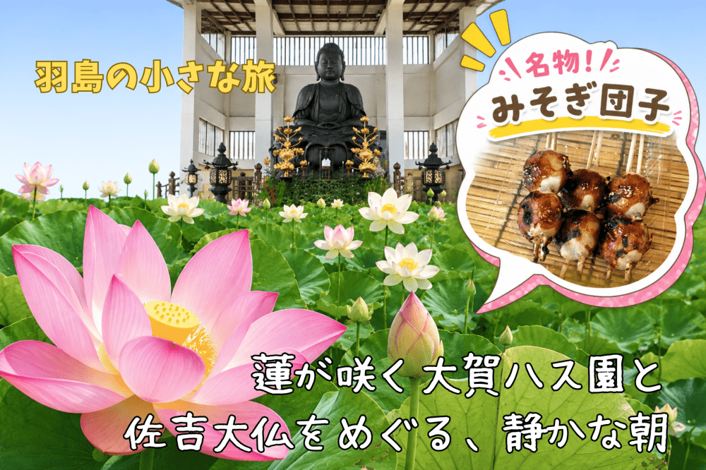 羽島の小さな旅|蓮が咲く大賀ハス園と佐吉大仏をめぐる、静かな朝【6月〜7月見頃】
